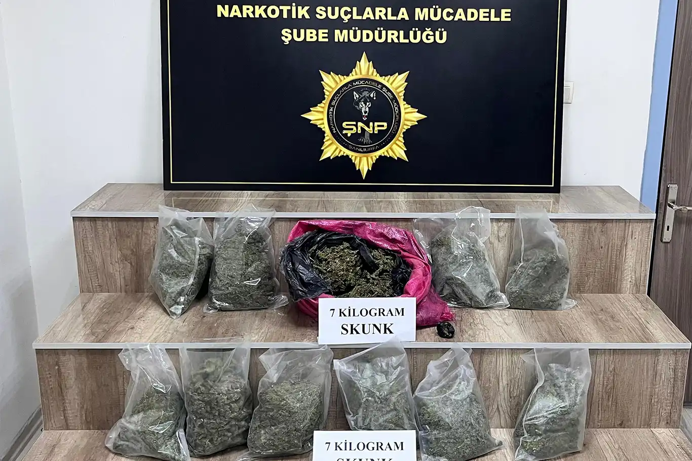 Şanlıurfa’da uyuşturucu operasyonu: 7 kilo skunk ele geçirildi Şanlıurfa’da uyuşturucu operasyonu: 7 kilo skunk ele geçirildi