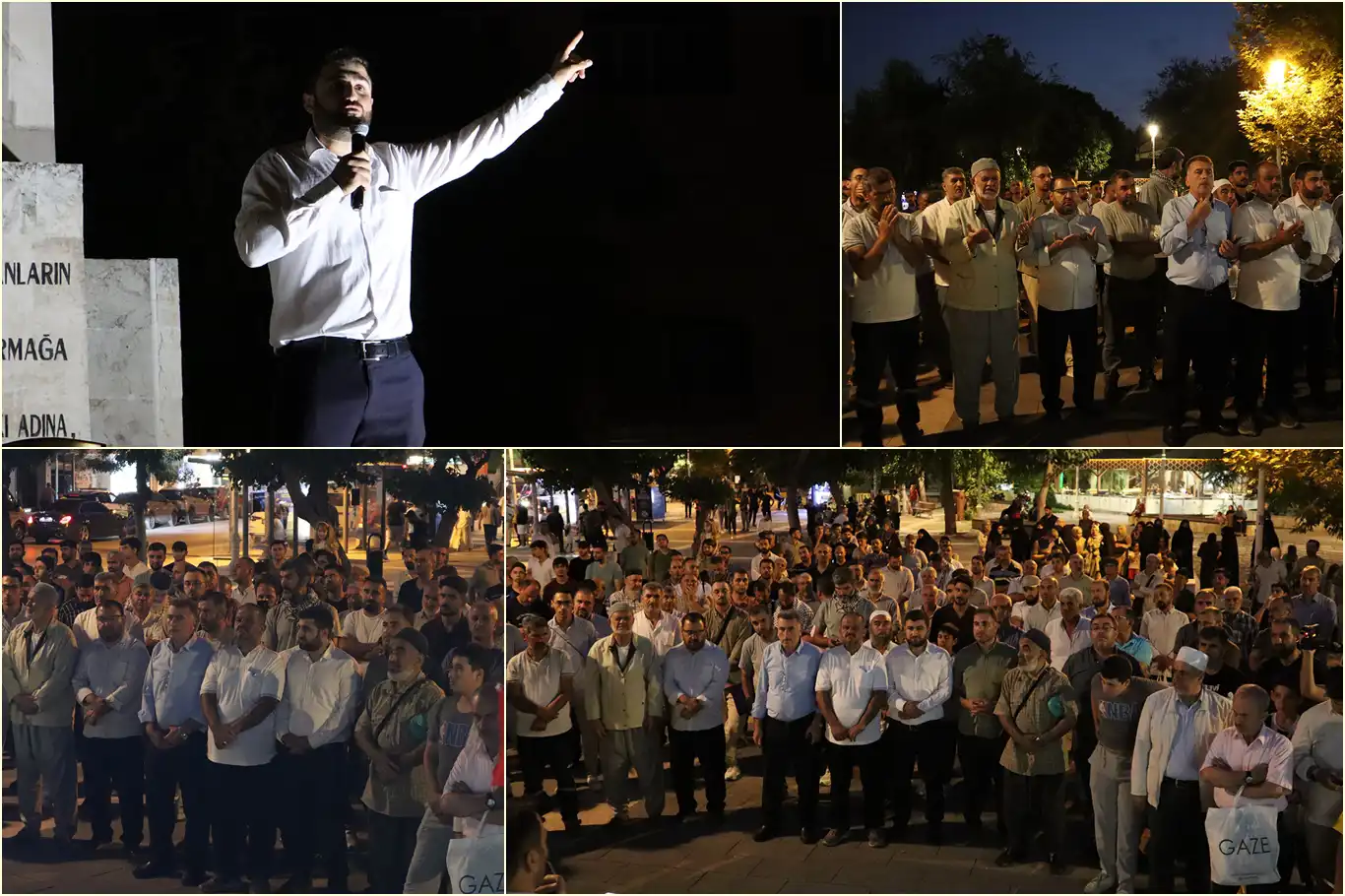 Gaziantep'te "Gazze ölüyor, seccadeni al gel"  temalı Gazze'ye destek etkinliği