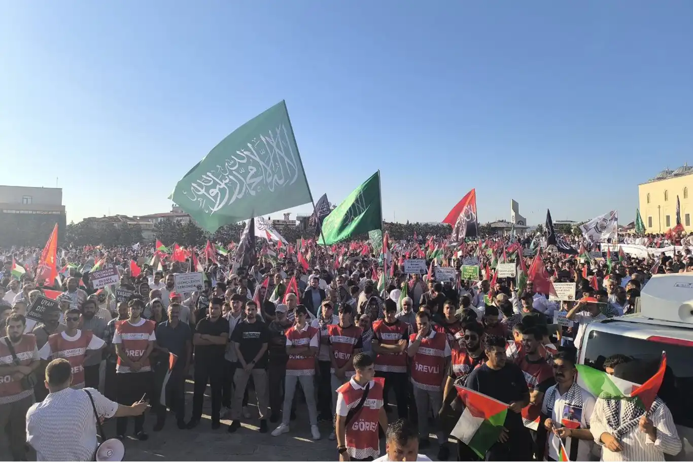 Ankara'da Gazze yürüyüşü için on binler hazır