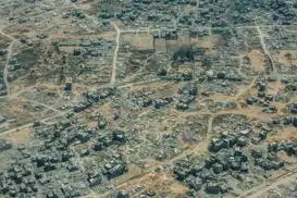 Siyonist vahşet havadan görüntülendi: Gazze enkaz yığınına döndü