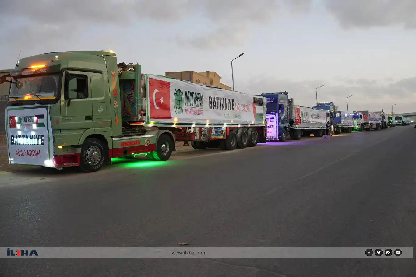 کاروان امید؛ کامیون‌های کمک‌رسانی به غزه بدرقه شدند