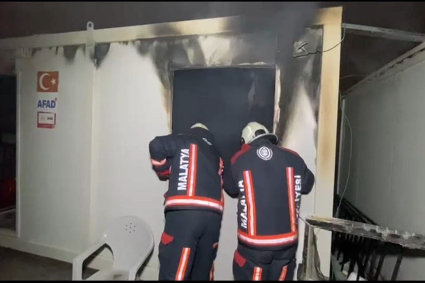 Malatya'da konteyner kentte yangın
