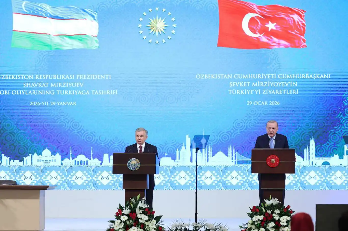 Erdoğan and Mirziyoyev attend groundbreaking of Uzbekistan state school in İstanbul