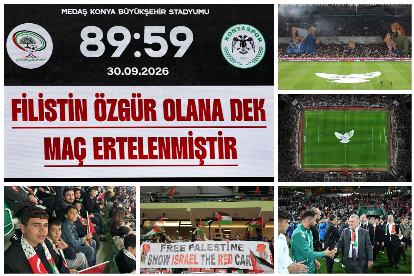 Konya’da Filistin dayanışması: Konyaspor-Filistin maçında 89.59’da anlamlı duruş