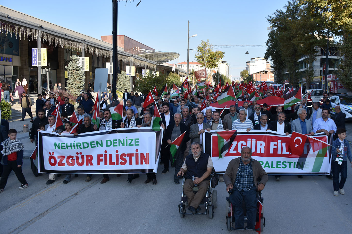 Malatya'da binlerce kişi özgür Filistin için yürüdü