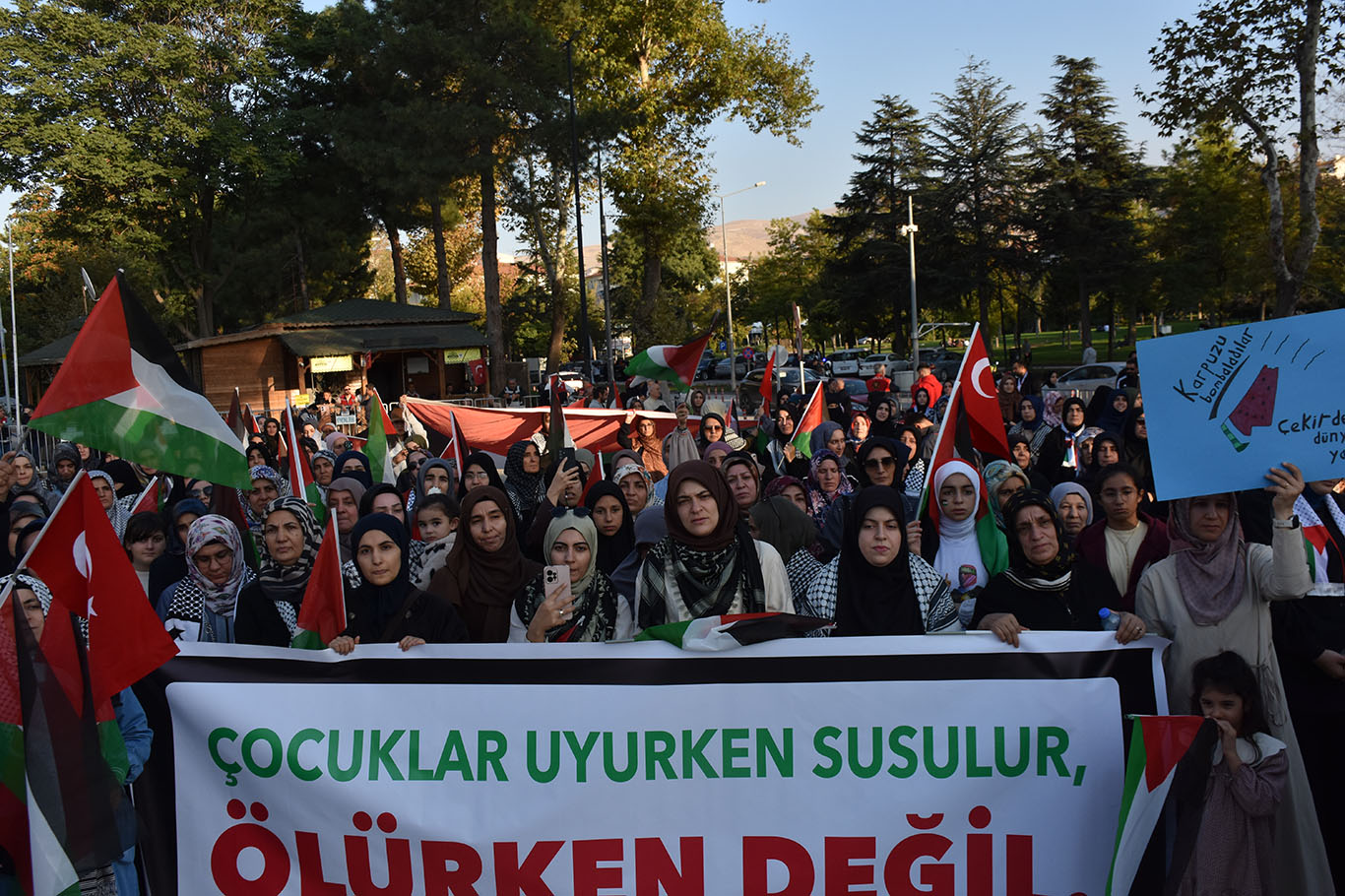 Malatya'da binlerce kişi özgür Filistin için yürüdü