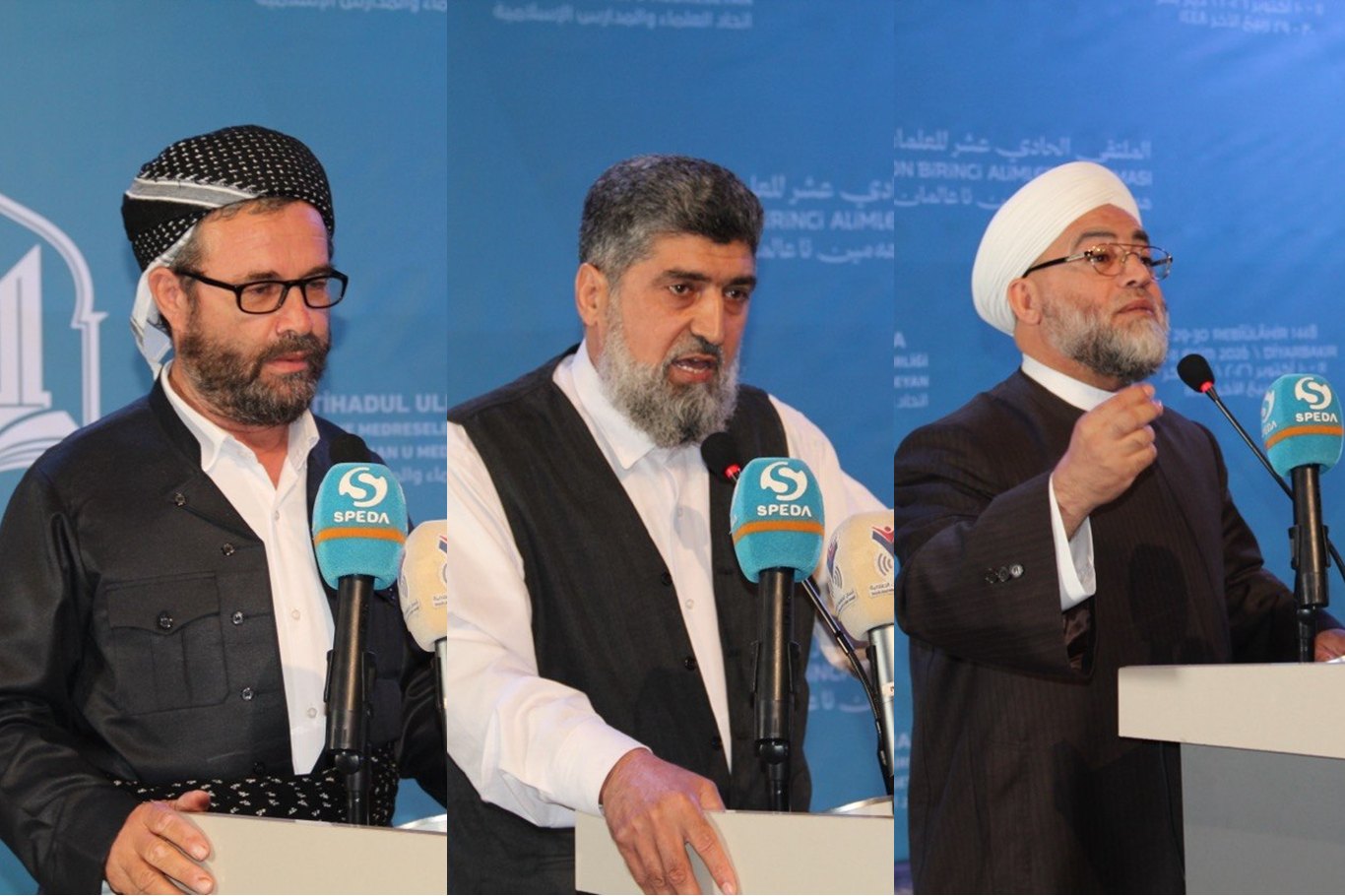 (soldan sağa) Molla Abdurrahman Süphani,İsam İso,Şeyh Mahmud Hamade