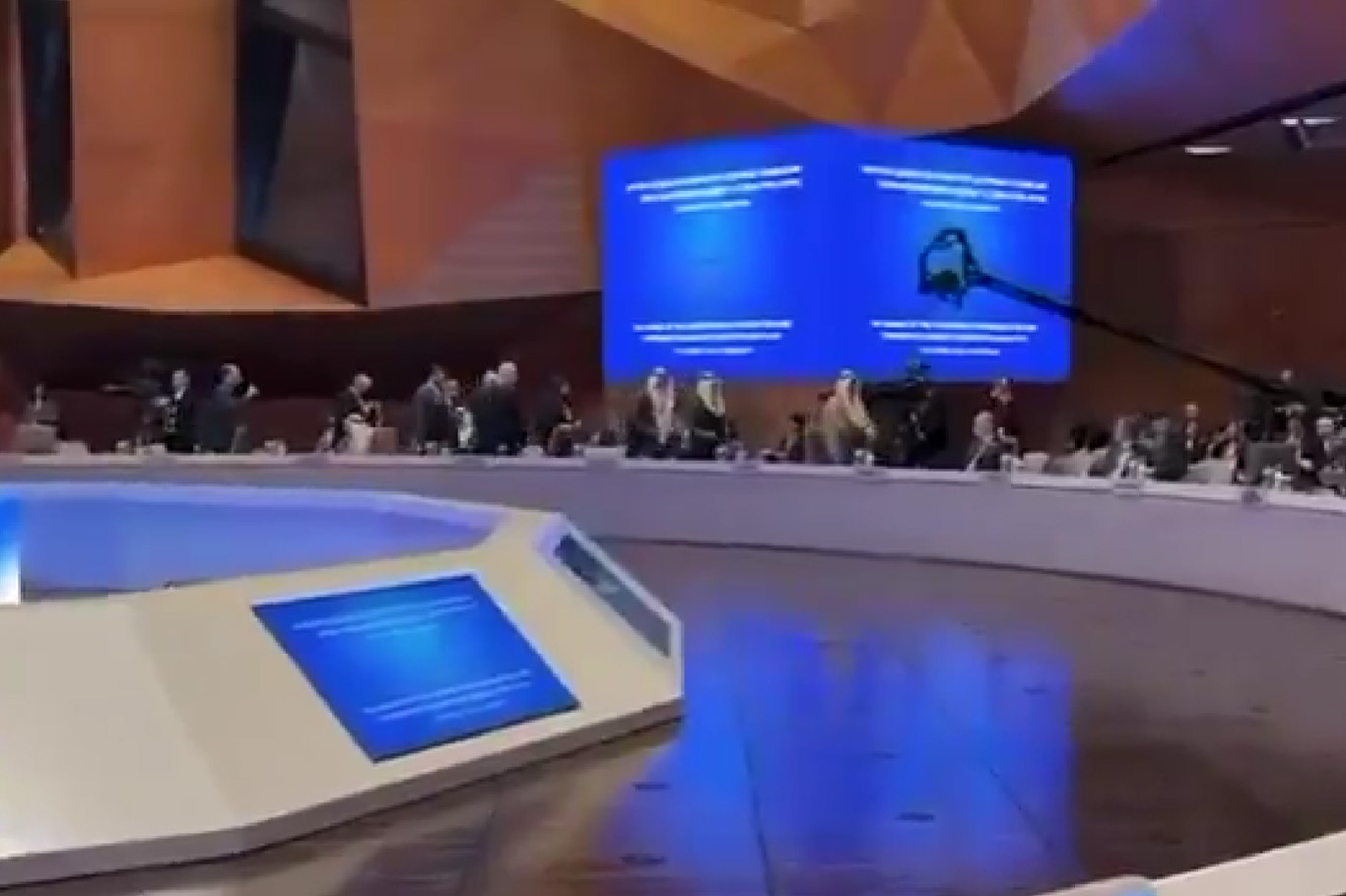 Representatives leave hall as Herzog speaks at CICA summit in Baku