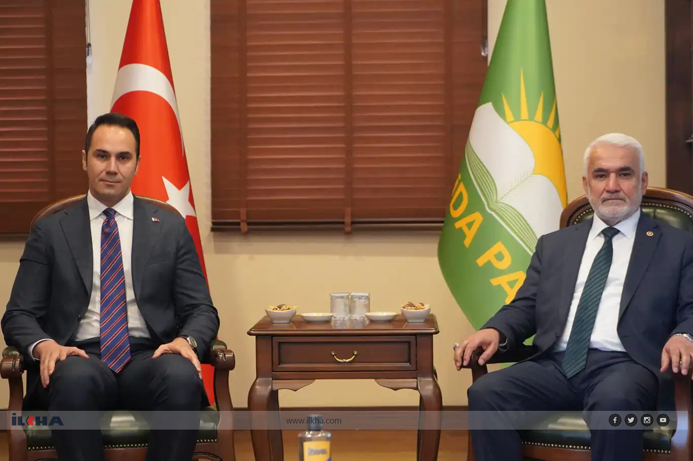 HÜDA PAR Chairman Yapıcıoğlu hosts DYP Leader Küpeli at party headquarters