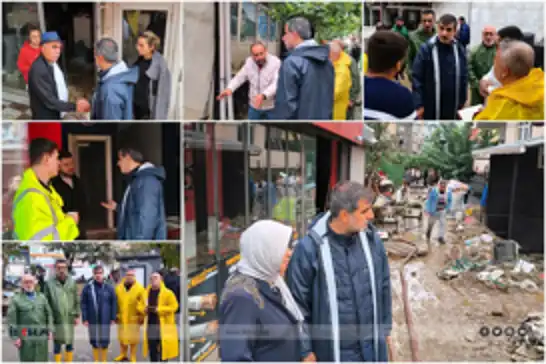 HÜDA PAR Istanbul visits flood-hit shopkeepers in Ayazağa after heavy rains