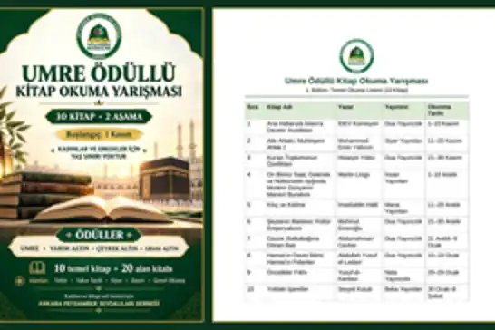 Ankara'da umre ödüllü kitap okuma yarışması düzenlenecek