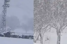 Ağrı'nın yüksek kesimlerinde mevsimin ilk karı yağdı