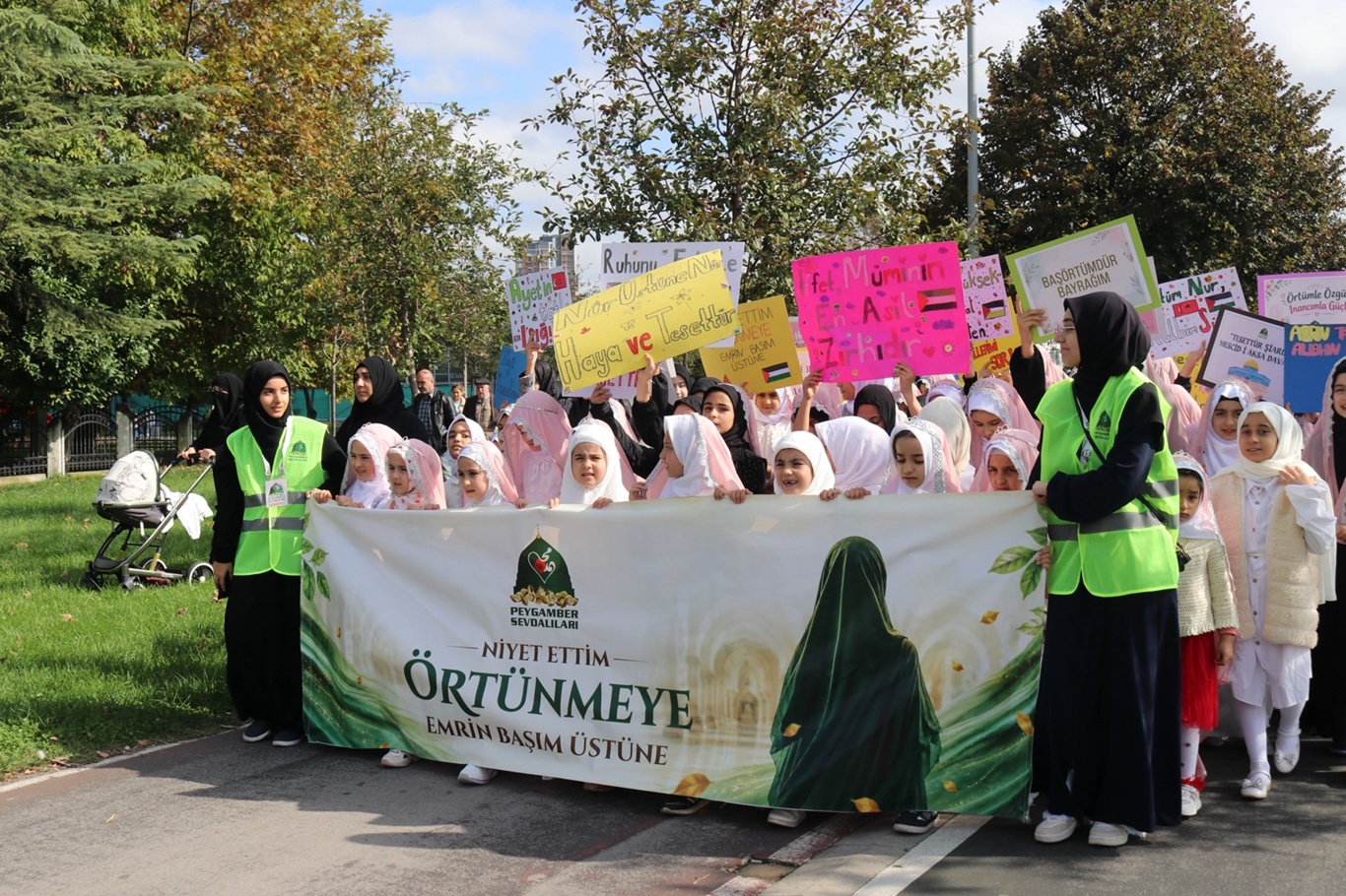 Young Muslim girls honored at Islamic hijab ceremony in Istanbul
