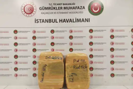 İstanbul Havalimanı'nda 25,5 kilo esrar ele geçirildi