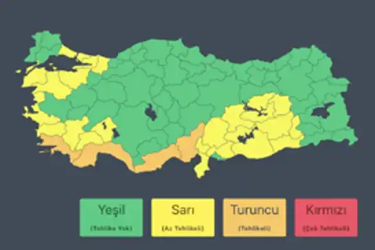 Meteoroloji’den birçok il için "turuncu" ve "sarı" kodlu uyarı