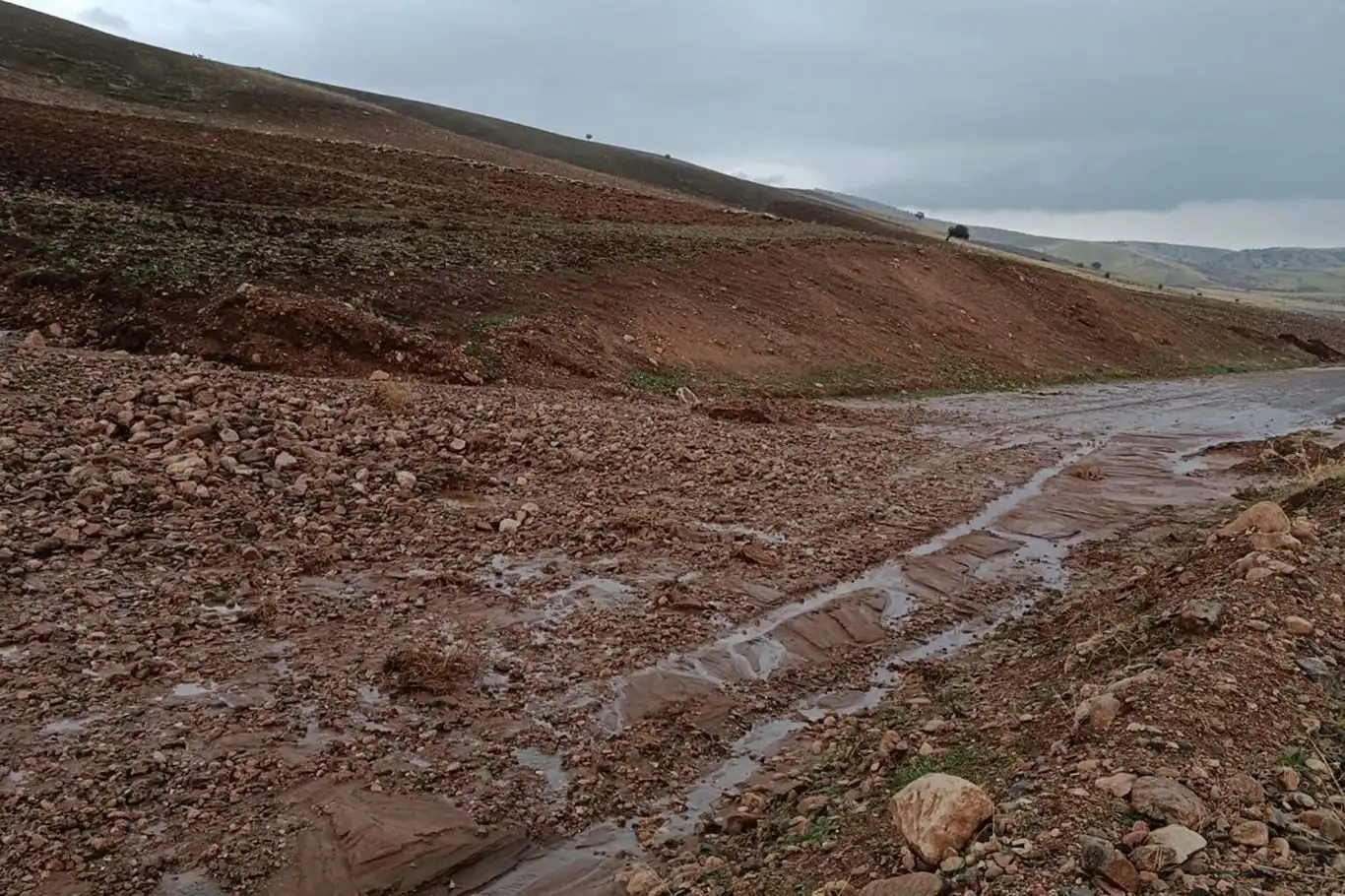 Siirt’te heyelan nedeniyle kapanan köy yolları yeniden ulaşıma açıldı