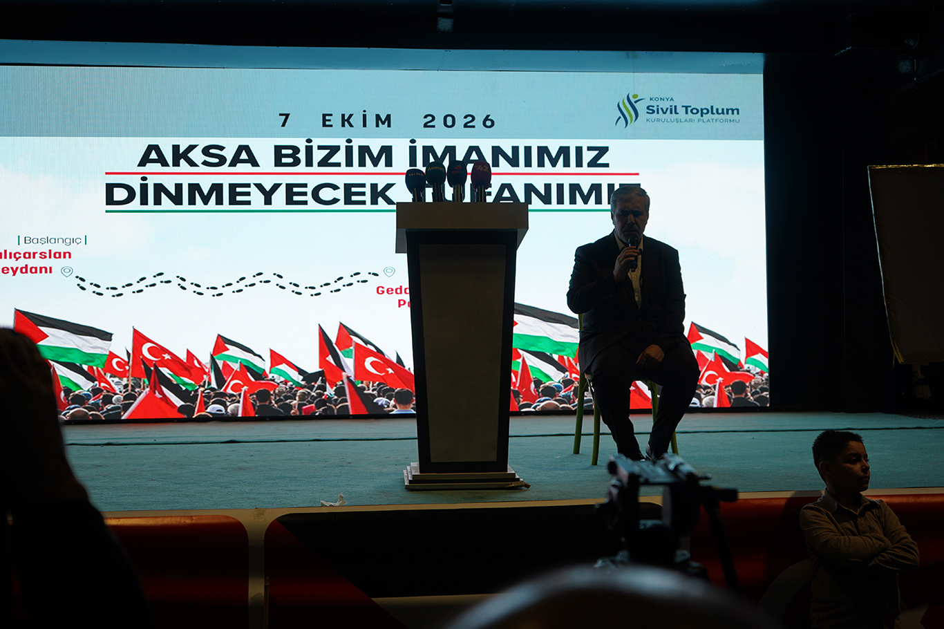 Konya'da Aksa Tufanı'nın yıl dönümünde Gazze'ye destek yürüyüşü