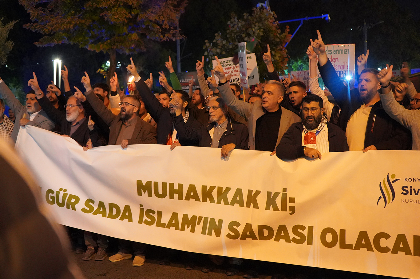 Konya'da Aksa Tufanı'nın yıl dönümünde Gazze'ye destek yürüyüşü