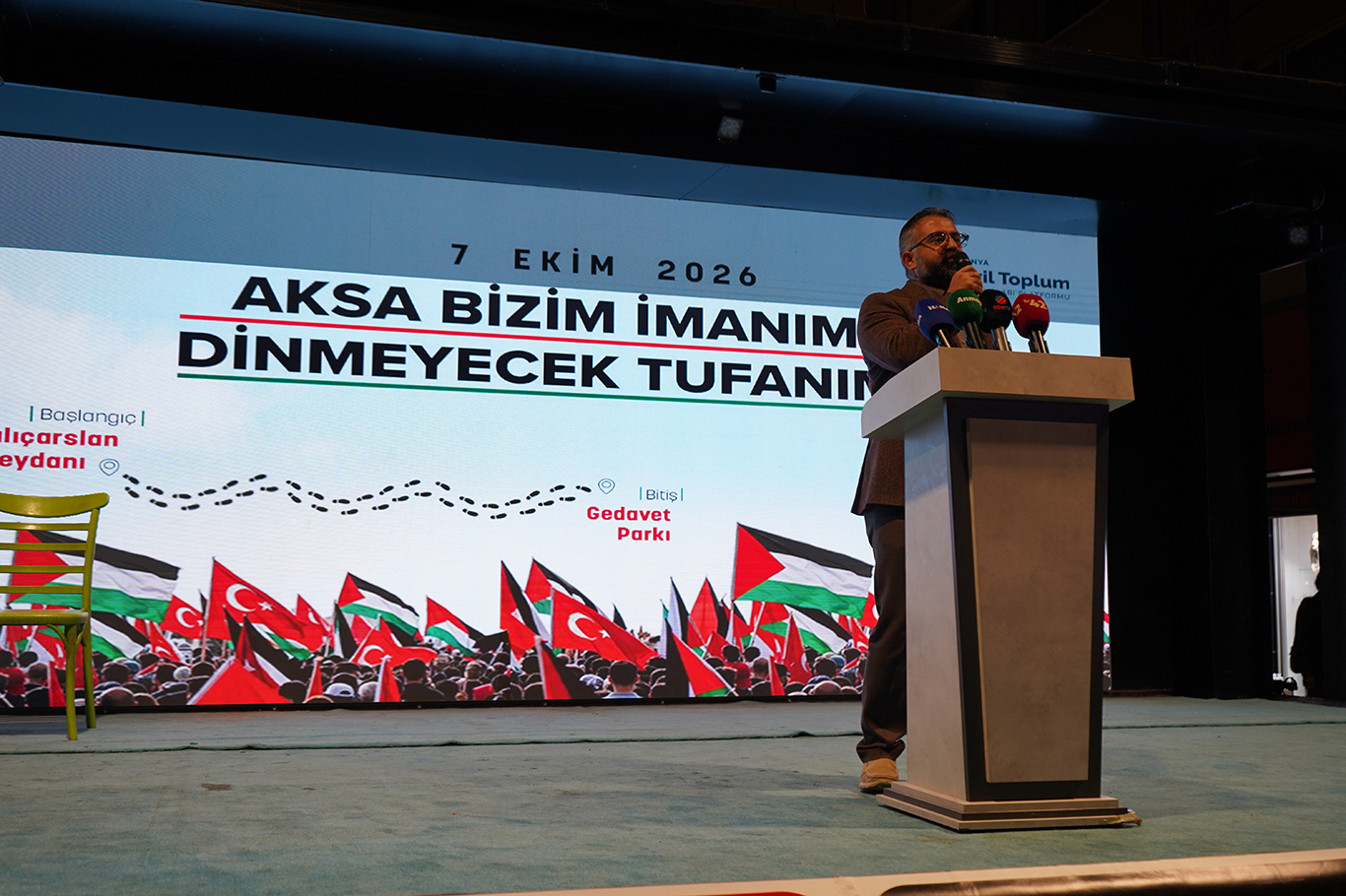 Konya'da Aksa Tufanı'nın yıl dönümünde Gazze'ye destek yürüyüşü