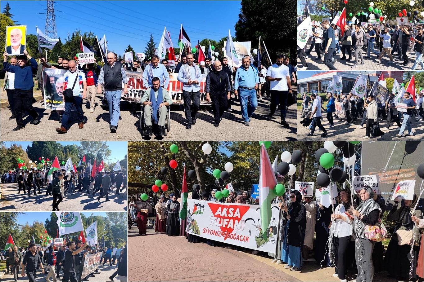 Sakarya'da Aksa Tufanı'nın 3. yıl dönümünde üniversiteli gençler Gazze için yürüdü