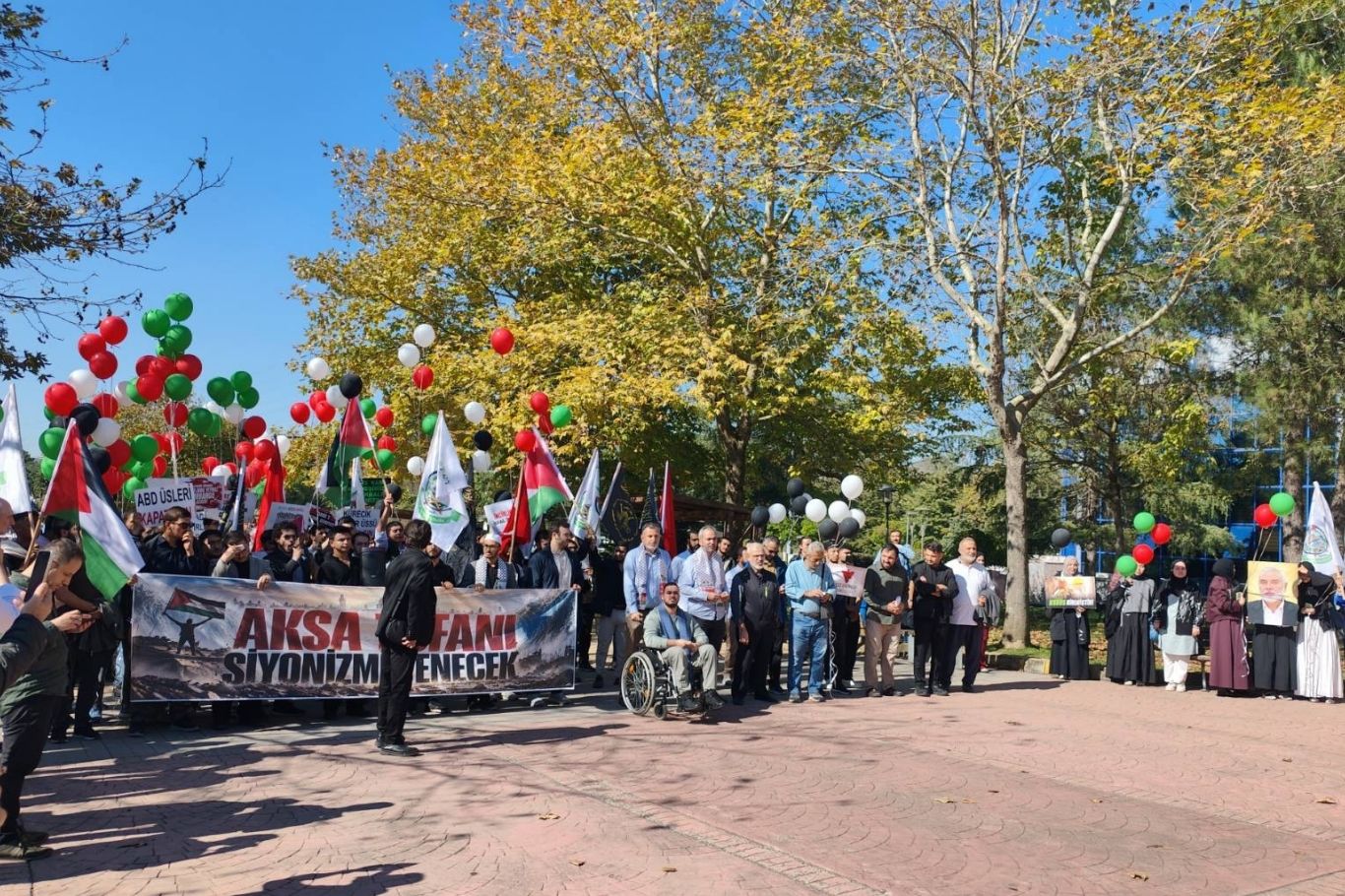 Sakarya University students march in solidarity with Palestine on Al-Aqsa Flood anniversary