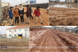 Li Hezexê rê bûne behra çamûr, xwendekar nikarin biçin dibistanê