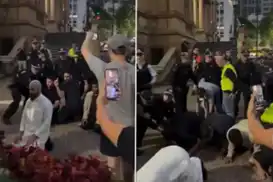 Polêsên Awistralyayê di dema serdana sîyonîst Herzog de li dijî Misilmanên ku nimêj dikirin bi tundî mudaxele kirin