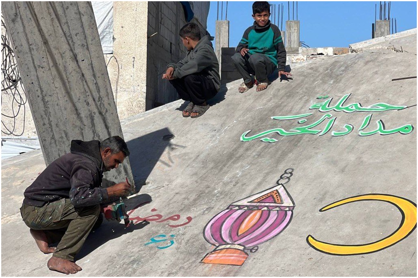 Han Yunus’ta enkazlar Ramazan mesajlarıyla umuda dönüşüyor