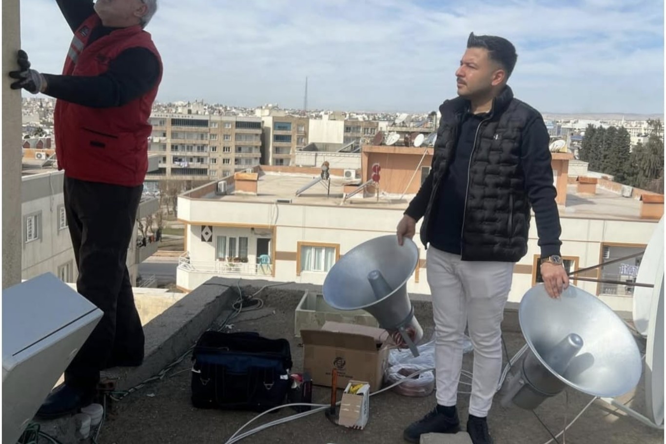 Mardin’de camii olmayan bölgede ezan için merkezi hoparlör çözümü