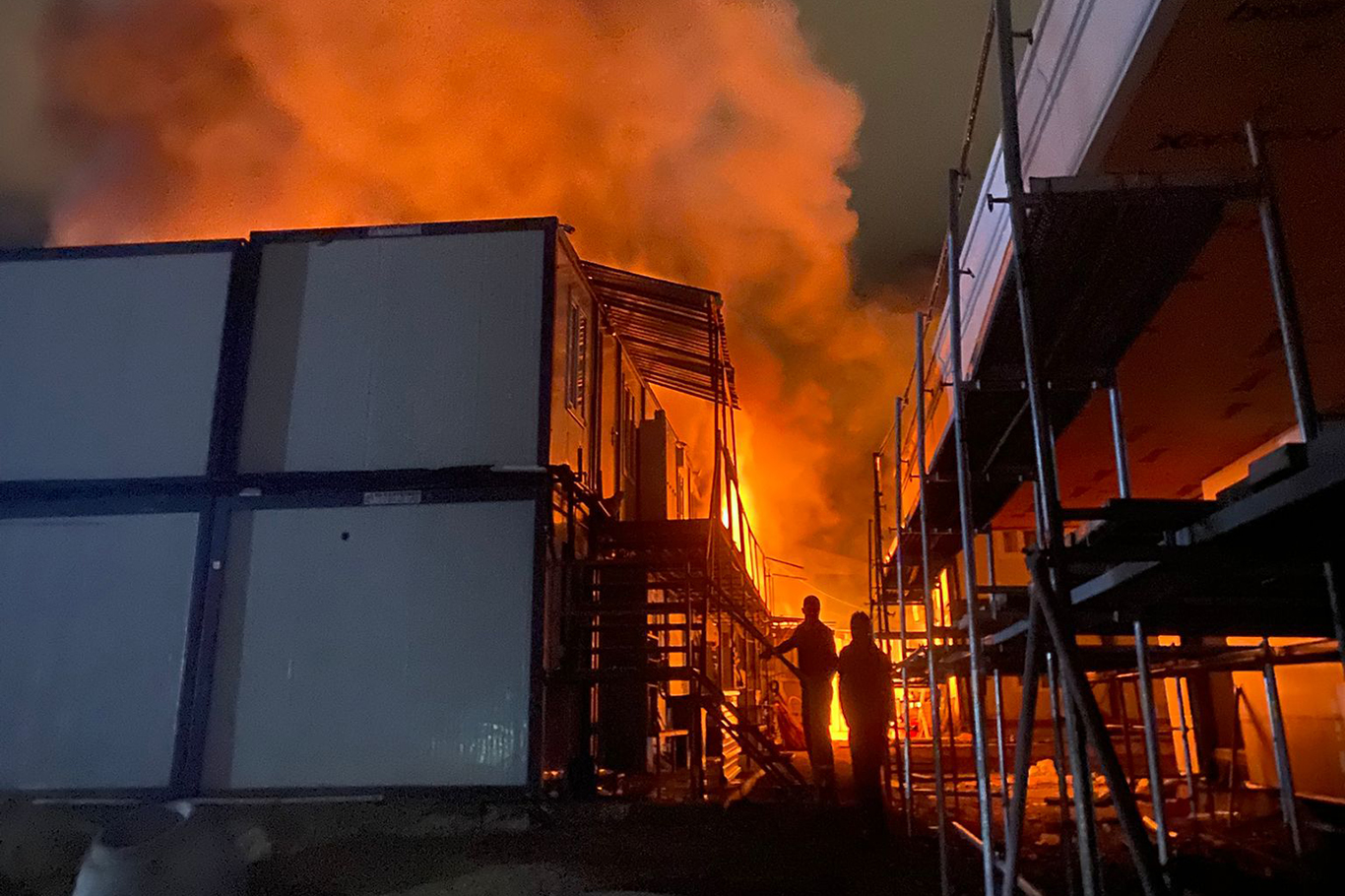 Konya’da işçilerin kaldığı konteynerlerde yangın