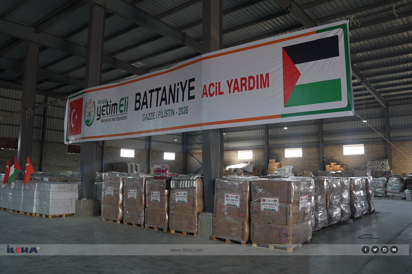 بارهەڵگرەکانی هاوکاری یەتیم ئەلی ئەوروپا بەرەو غەززە بەڕێوەکەوتن