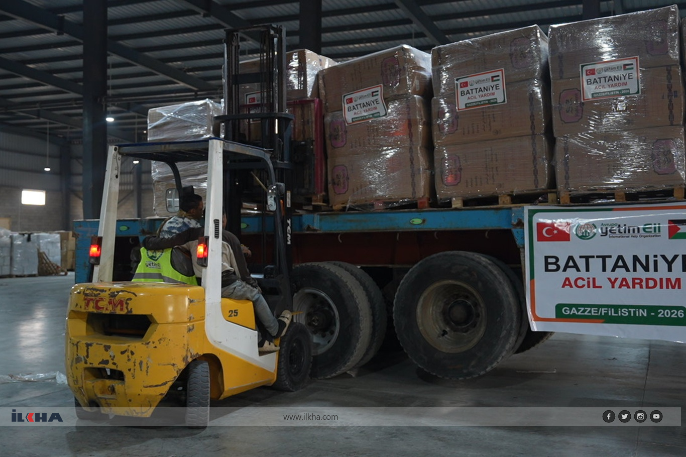 بارهەڵگرەکانی هاوکاری یەتیم ئەلی ئەوروپا بەرەو غەززە بەڕێوەکەوتن