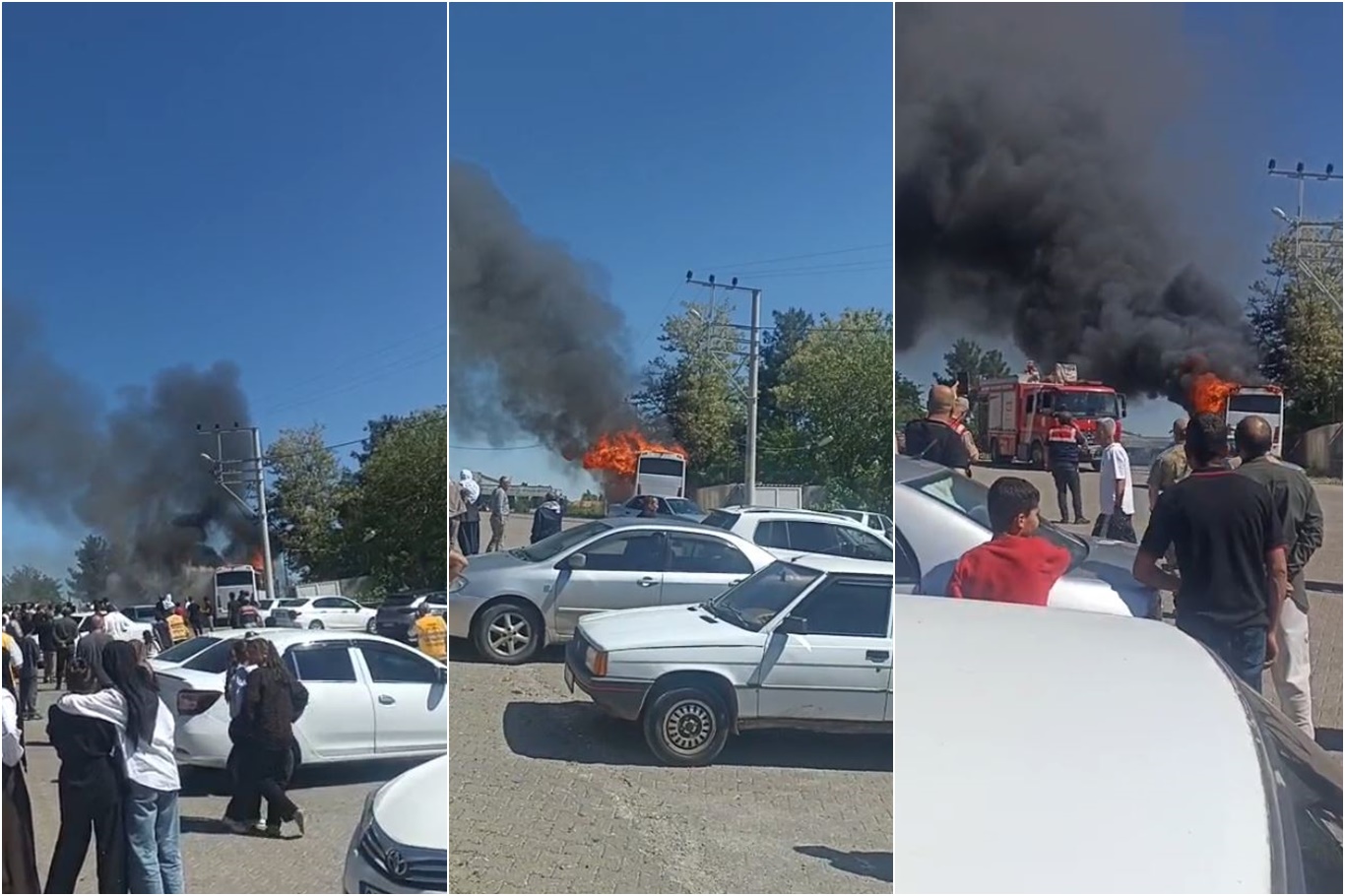 Li Rihayê otobûseke rêwiyan şewitî