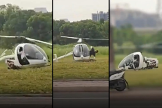 Çin'de acil iniş yapan helikopter kontrolden çıktı: 2 yaralı