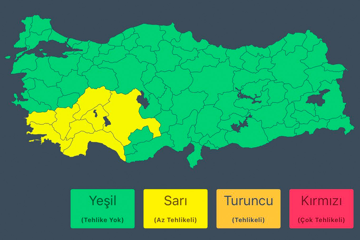 İçişleri Bakanlığından 7 il için kuvvetli yağış uyarısı