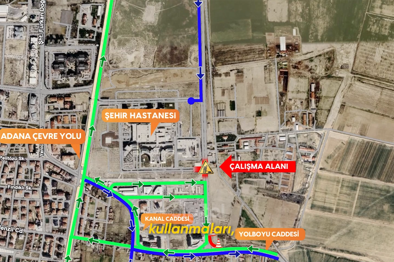Stadyum–Şehir Hastanesi tramvay hattı çalışmaları kapsamında iki kritik kavşak trafiğe kapatıldı