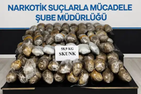 Hakkari'de 58 kilo 900 gram skunk ele geçirildi
