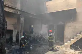 Şanlıurfa'da motosiklet deposunda yangın