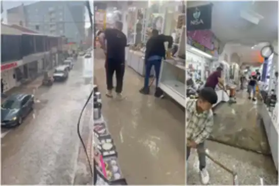Doğubayazıt'ta sağanak sonrası sel meydana geldi