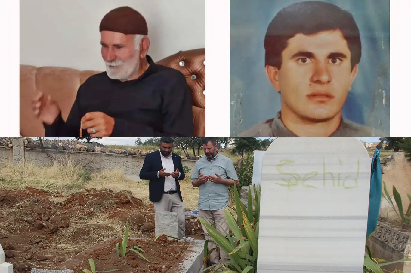 سەید مستەفا بۆزکورت لە تەنیشت کوڕە شەهیدەکەی بەخاک سپێردرا