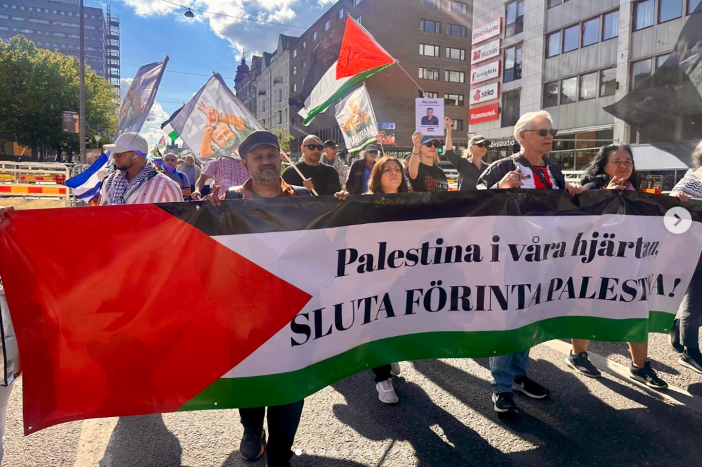 Stockholm’de Gazze için protesto 