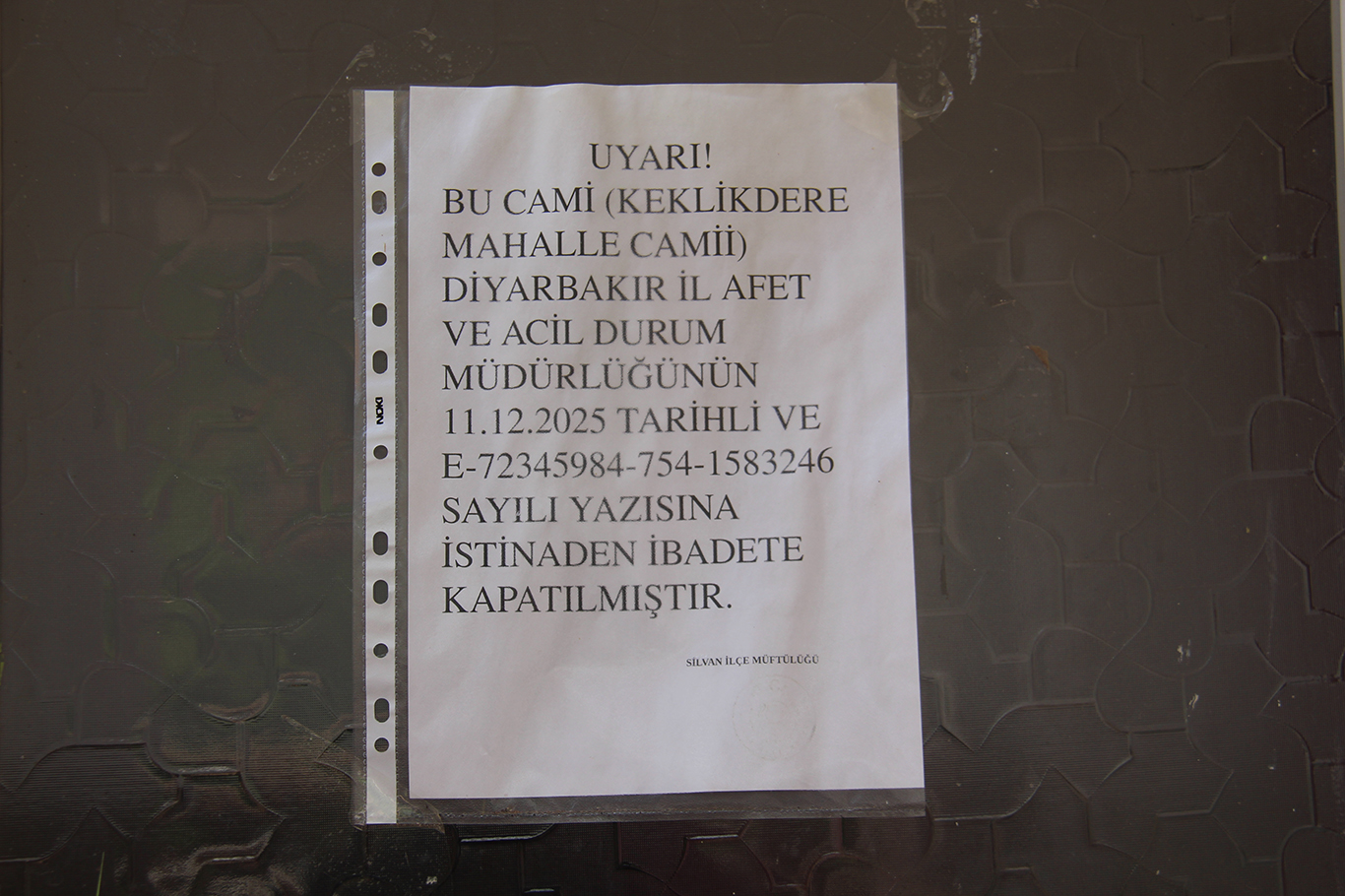 HÜDA PAR Silvan İlçe Başkanı Balyen: Tehlike yoksa caminin kapalı tutulması anlamsız