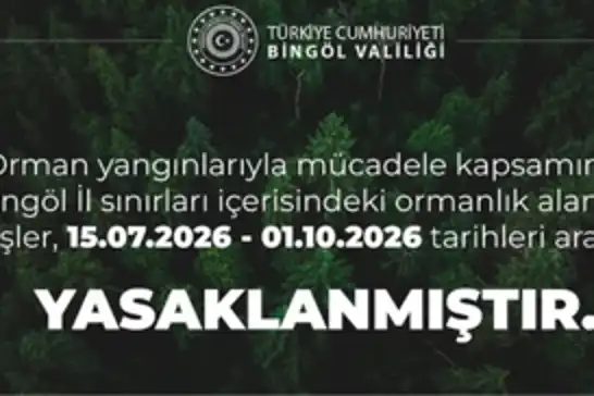 Bingöl'de ormanlık alanlara girişler yasaklandı