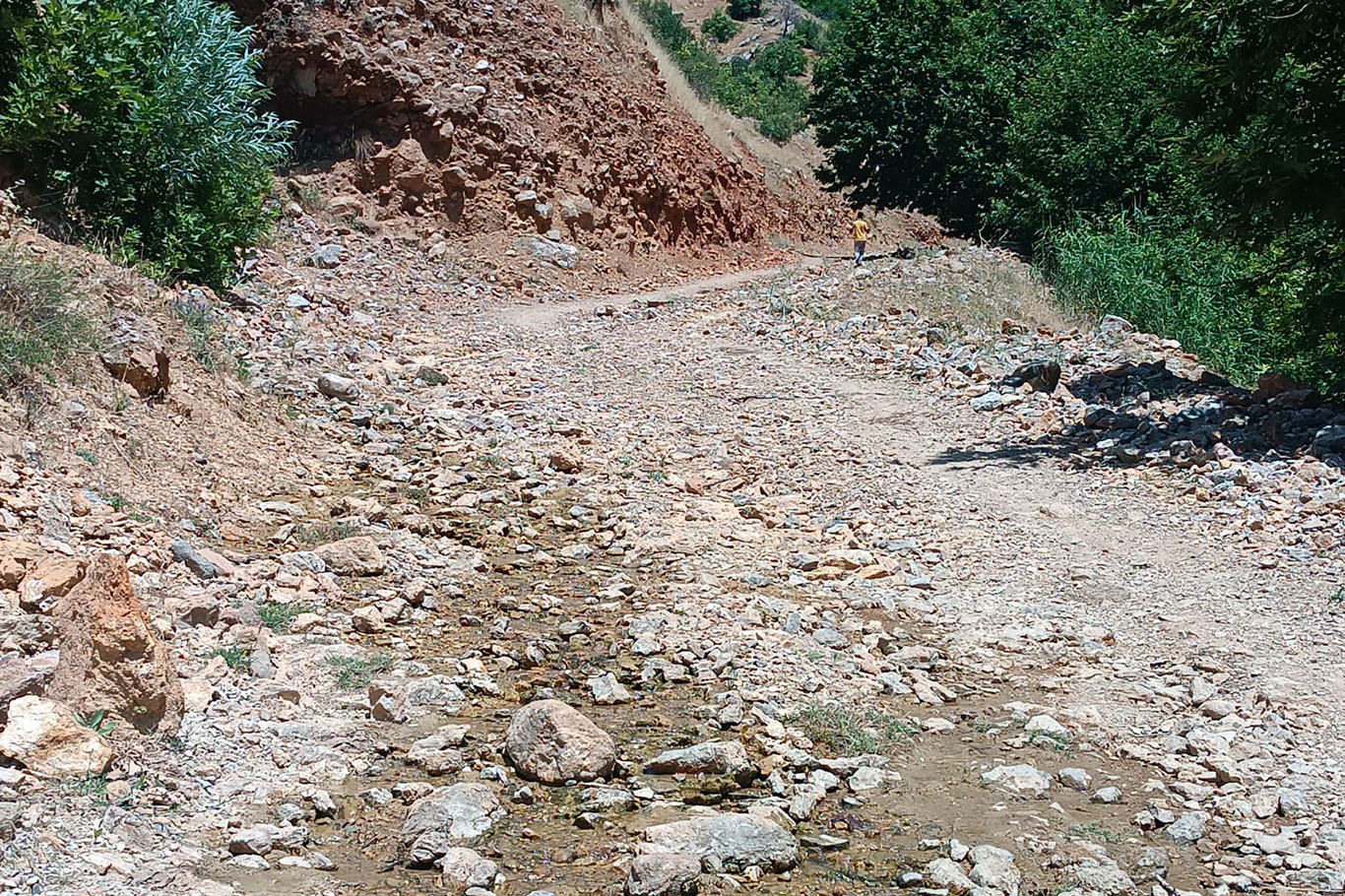 Bozuk yol nedeniyle kilometrelerce yürümek zorunda kalıyorlar
