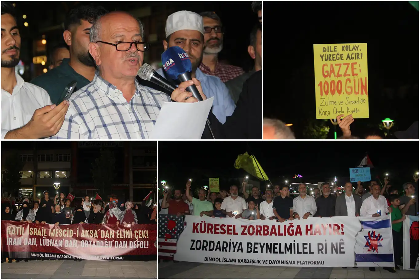 Gazze'deki soykırımın 1000'inci gününde Bingöl'den siyonist katliama tepki