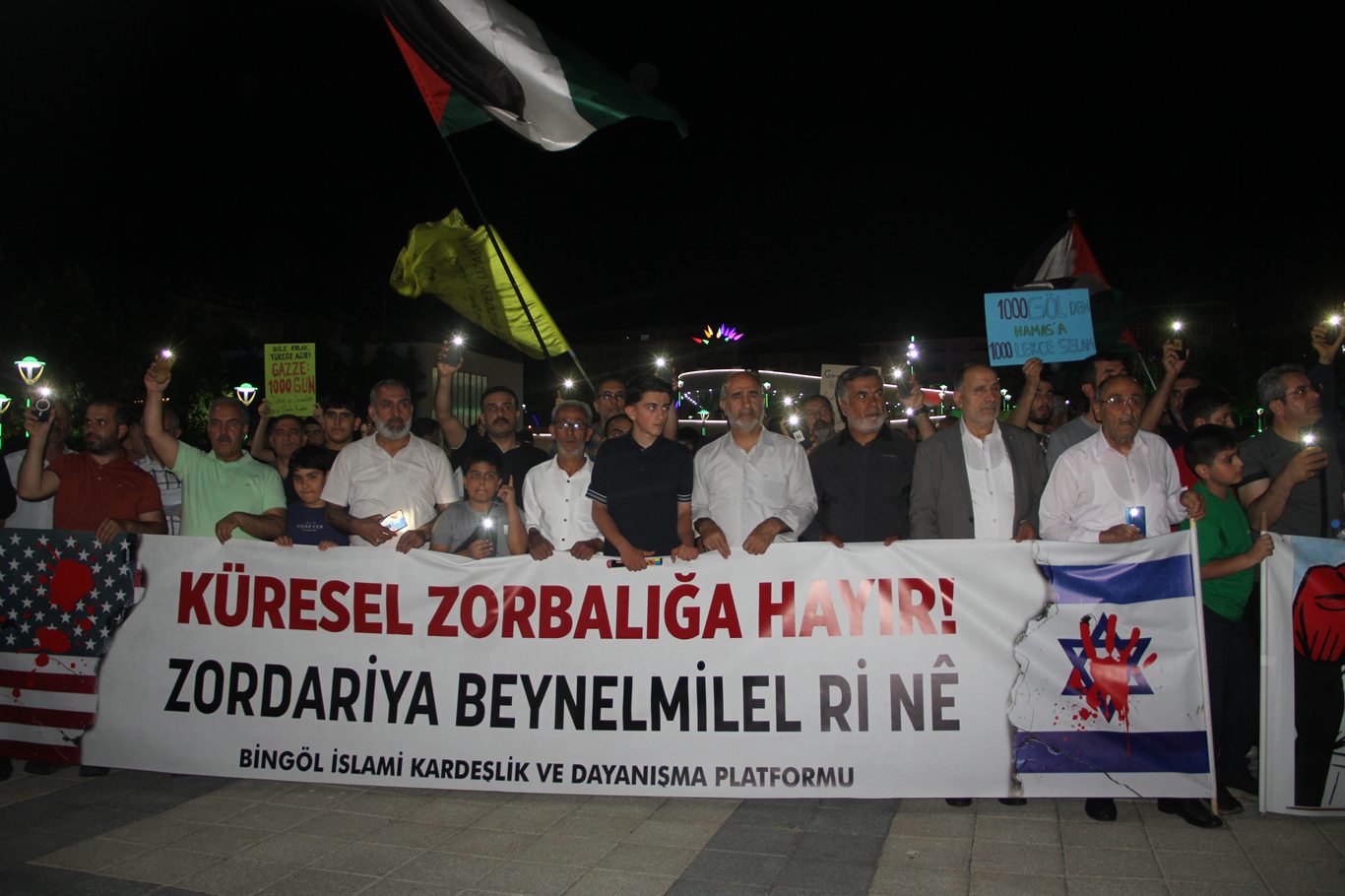 Gazze'deki soykırımın 1000'inci gününde Bingöl'den siyonist katliama tepki