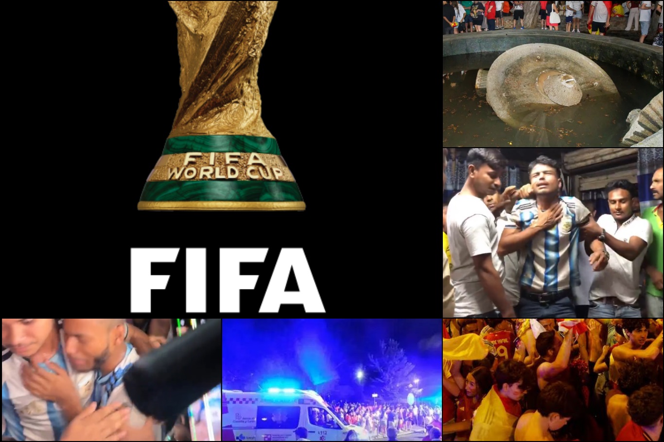 وفاة شخص آخر خلال احتفالات كأس العالم في إسبانيا بعد انهيار نافورة تاريخية