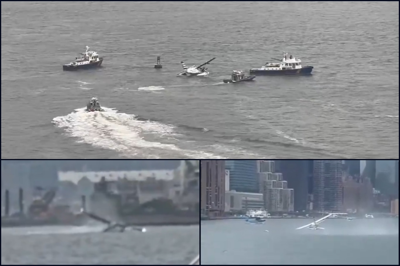Eight rescued after seaplane makes hard landing on New York's East River