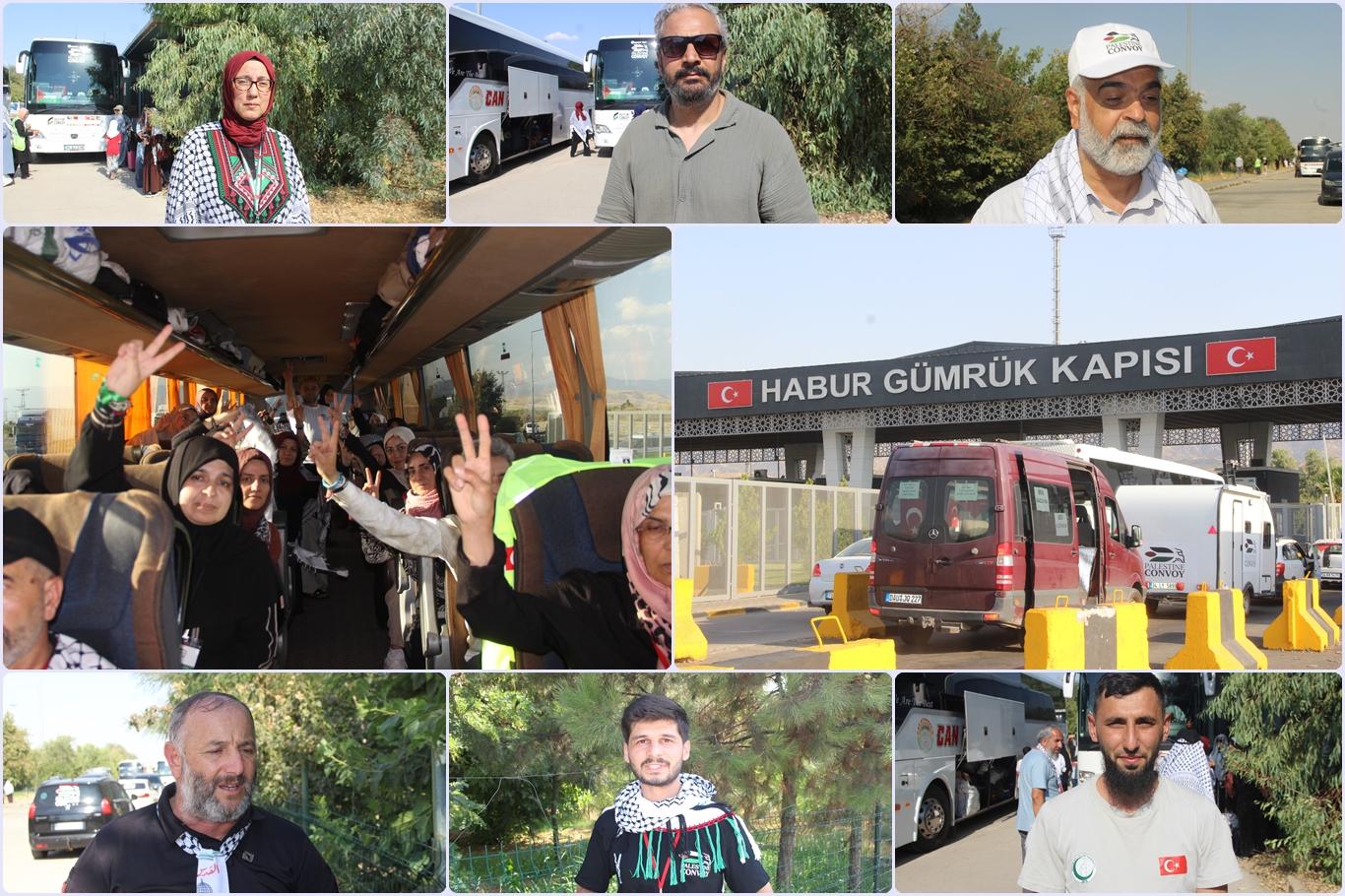 Uluslararası Filistin kara konvoyu, Habur Sınır Kapısı’ndan geçiş yaptı