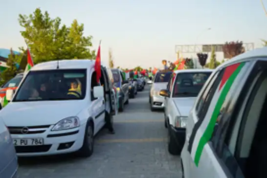 Konya’da Filistin Konvoyu'na yoğun destek  